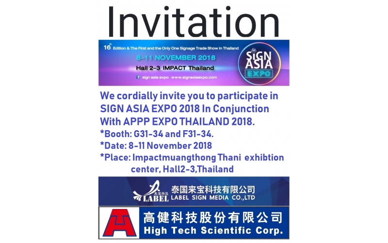 Sign Aisa 2018 in Thailand